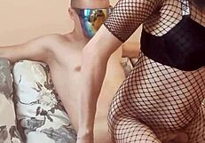 Skinny Mature Wife's Homemade Stockings Pussy Tease Close-Up