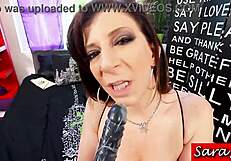 ever wonder how sara jay's big ass milf pussy swallows that huge dildo