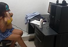 Hot 18yo Studies Scantily Clad!