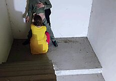 Horny Sister-in-Law Craves Stairway Seduction and Rough Penetration