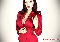 Emily Marilyn Legs Tease in Heels Rips Clothes Striptease Fetish Model Undresses
