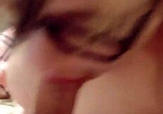 pornnapplepie deepthroats with gagging and spitting in sexy glasses on her knees