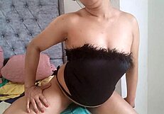 young milf teases her squirting pussy for your fantasies