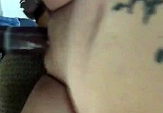 bbw tattooed slut rides bbc monster cock bareback interracial pounding