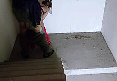 Horny Sister-in-Law Craves Stairway Seduction and Rough Penetration