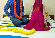 newlywed desi bride's first night turns wild as addicted husband rips clothes for rough ass fuck