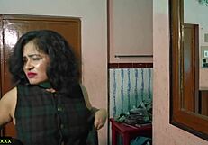 Desi ranch wife gets bent over by big cock friend for rough doggystyle creampie fuck