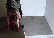 Horny Sister-in-Law Craves Stairway Seduction and Rough Penetration