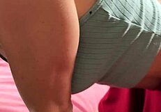 Stepbrother bends petite redhead stepsis over fucks rough doggystyle cowgirl cum covered