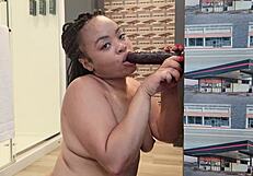 Watch me deepthroat this dildo super sloppy with spit everywhere