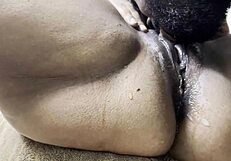 ebony squirts all over daddy's face while he worships her wet pussy