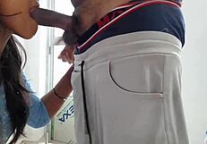 gau desi auntie bent over ranch taking huge load in mouth