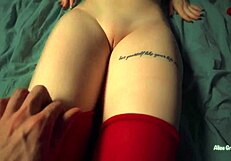 Late night pov babe's tight shaved pussy tempts cumshot on perfect body