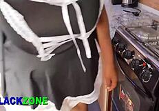 my beautiful stepmom ebony ass fingered in kitchen closeup