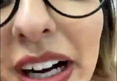 Romanian camgirl moans dirty sucking huge dildo