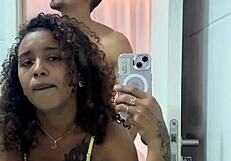 bathroom sex turns forceful with latina big ass pounding