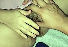 Chubby latina's hairy wet pussy takes small cock first time taboo