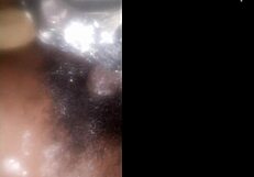 watching my huge black cock pulse during intense solo stroke session