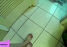 Shrunken Ex-Husband Punished by Giant Milf in Bathroom Toilet