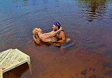 Wild couple caught bareback ass sex outdoors in mangroves!