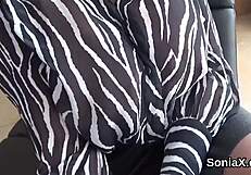 unfaithful british housewife sonia flashes her massive tits