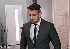 quincy roee sneaks quickie fuck with partner while house hunting in kitchen