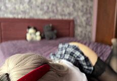Naughty College Girl In Nylon Lingerie Teases Feet Cosplay
