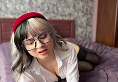 Naughty College Girl In Nylon Lingerie Teases Feet Cosplay