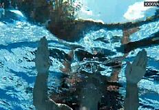 beautiful angelica heart's big tits bounce in poolside fuck