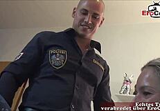 polizist crashes gangbang party to fuck skinny tattooed teen girlfriend