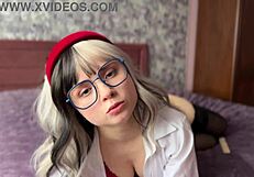 Naughty College Girl In Nylon Lingerie Teases Feet Cosplay