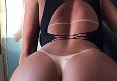 transsexual crossdresser model spreads juicy ass cheeks wide open