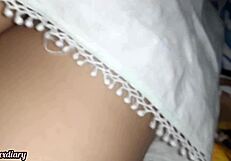 Filipina sneaks peek at hairy stepmom's tight beaver pussy closeup asian mommy taboo tease