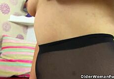 English Mums in Shiny Tights and Nylons Tease Legs Part 10
