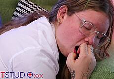 Rae the college teen gets spanked and fingered by strict nurse greene