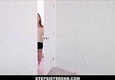Petite Redhead Teen Stepsister Sage Fox Fucks Huge Cock Stepbrother Jay Rock POV