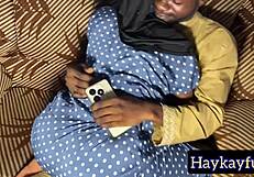 horny hijab teen rides big black cock doggystyle bent over curvy ass homemade