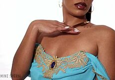 princess jasmine teases in lingerie giving jerk off commands
