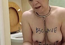 hey slave girl licks the toilet clean like a total whore