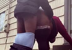 getting backshots from big black cock outside in the cold feels amazing