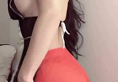 Beautiful Cute Boobs Tits Dance Seductive Moves Closeup