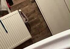 milfycalla masturbates in bathtub peeing on soaked down jacket