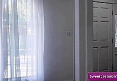 Olive Glass and Katrina Colt's steamy lesbian strap-on pounding with wet pussy kisses