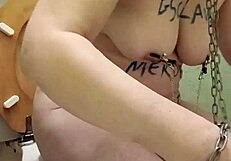 hey slave girl licks the toilet clean like a total whore