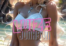 blonde with piercing blue eyes teases her shaved pink pussy
