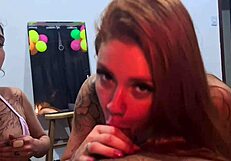 my married neighbor called her hubby for our double blowjob he came in mouths