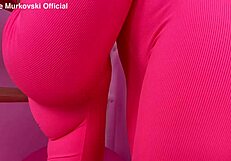 fitness girls in leggings kiss and fuck tight lesbian style 💦🔥