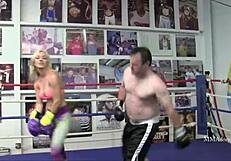 Blonde Bombshell Bimbo Stars in Classy Mixed Boxing