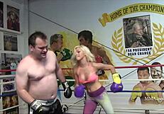 Blonde Bombshell Bimbo Stars in Classy Mixed Boxing