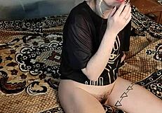 my stepsis smokes hot without panties flashing pussy